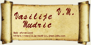 Vasilije Mudrić vizit kartica